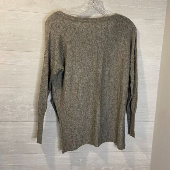 Poof! Women's Crewneck Sweatshirt Hi-Low Tunic Pullover Sweater Marled - Picture 5 of 7